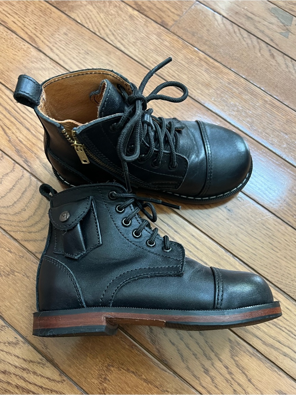 Mikoleon Heirloom Luxe Children Leather Boots - Black (MK2002) Size 26 (9.5)